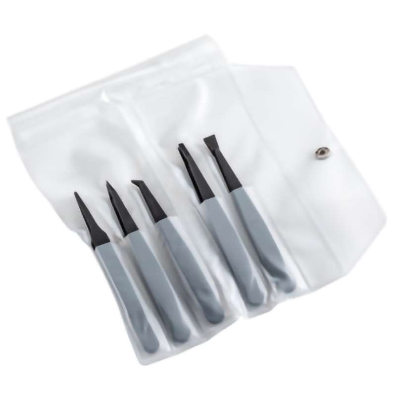 ESD Full Plastic Tweezer Kit, PVDF Plastic, 5-Pc: 702A, 707, 708, 709, 710